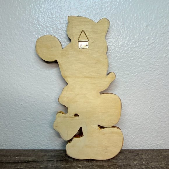 Vintage Disney Mickey N Minnie Mouse Hello Wall Hanging Wood Art Sculpture - Picture 8 of 12